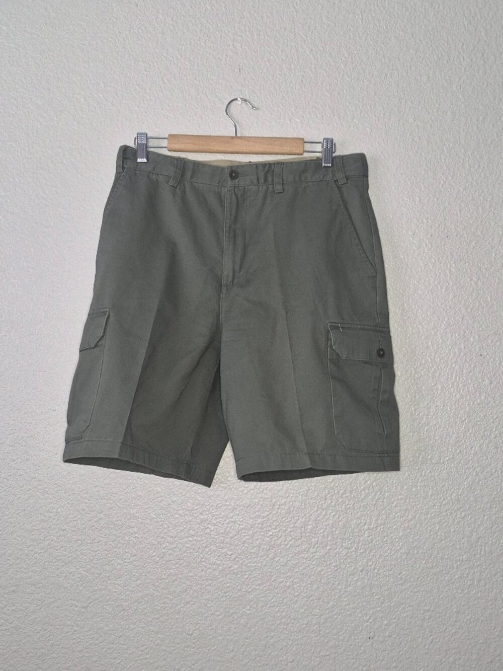 Geoffrey Beene Shorts Mens W33 Cargo Canvas Lightweight Green